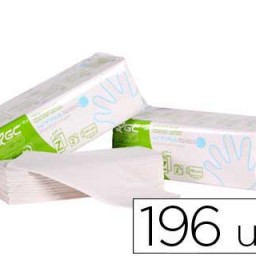 196 toallas de papel secamanos 2 capas 20x23cm.